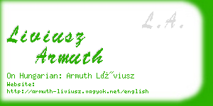 liviusz armuth business card